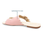 Pink Intertwined Strapped Flat