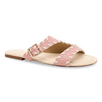 Pink Intertwined Strapped Flat