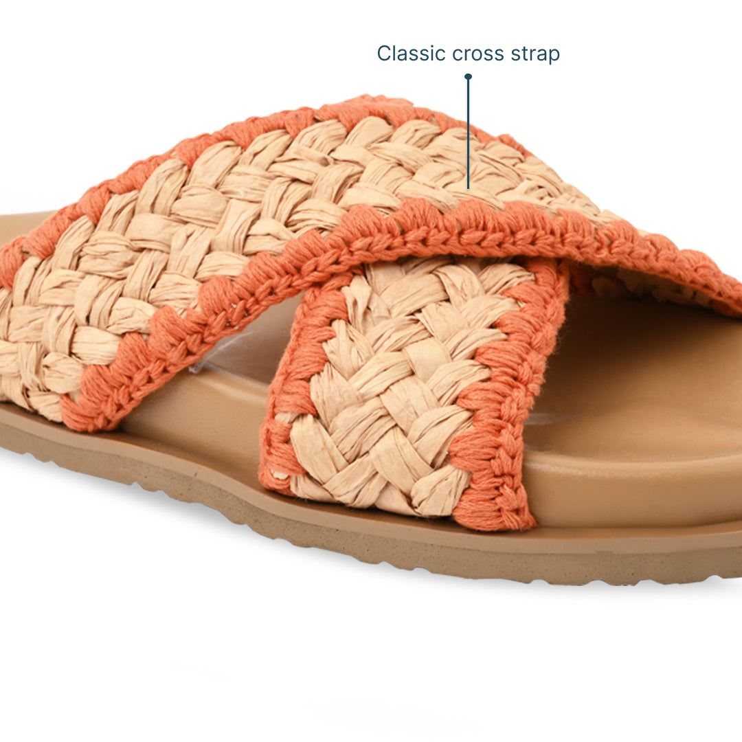 Cross Strap Jute Slider