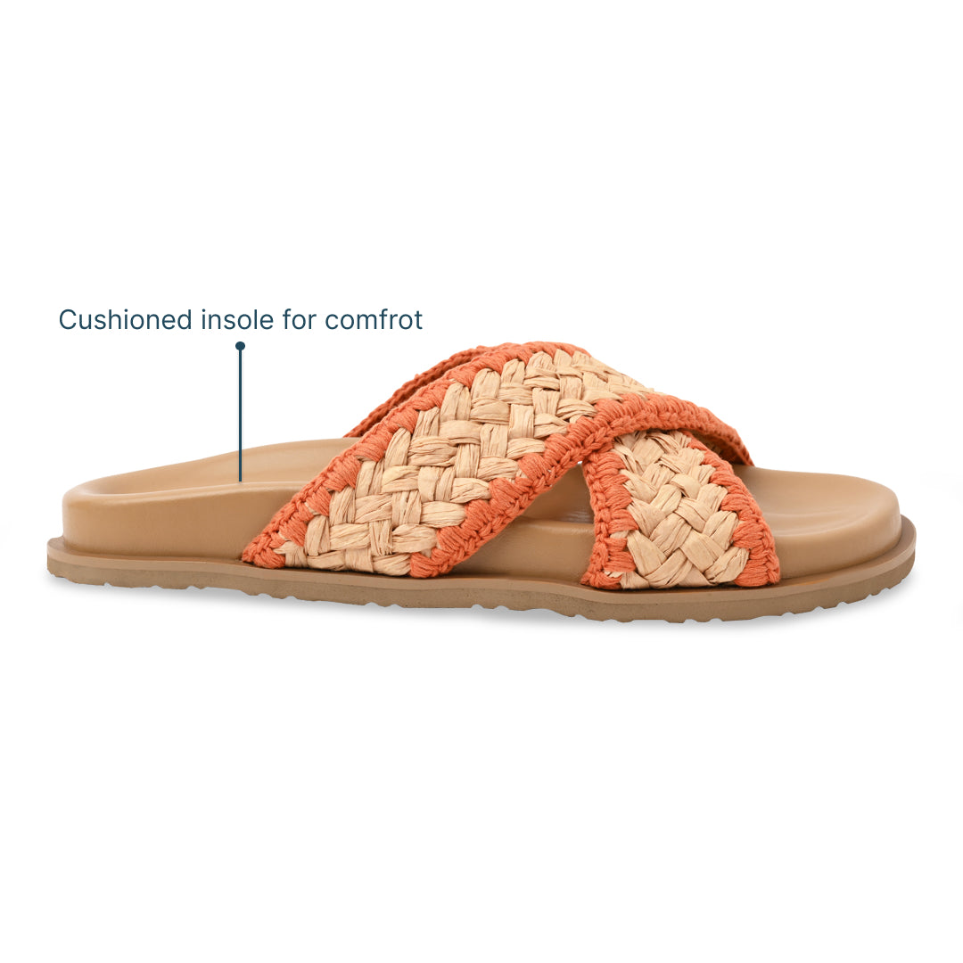 Cross Strap Jute Slider