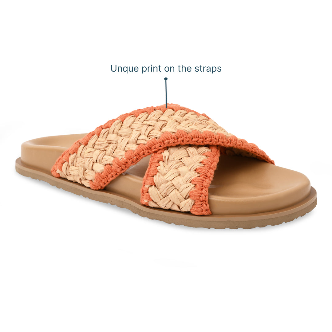 Cross Strap Jute Slider