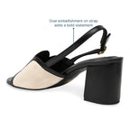 Black Canvas Oval Heel