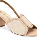 Peach Canvas Oval Heel