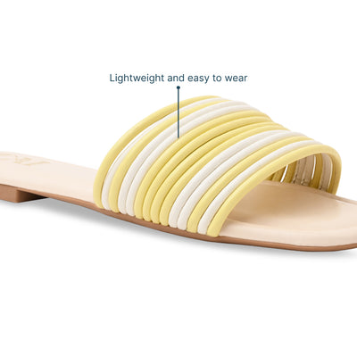 Multi Strapped Yellow Flats