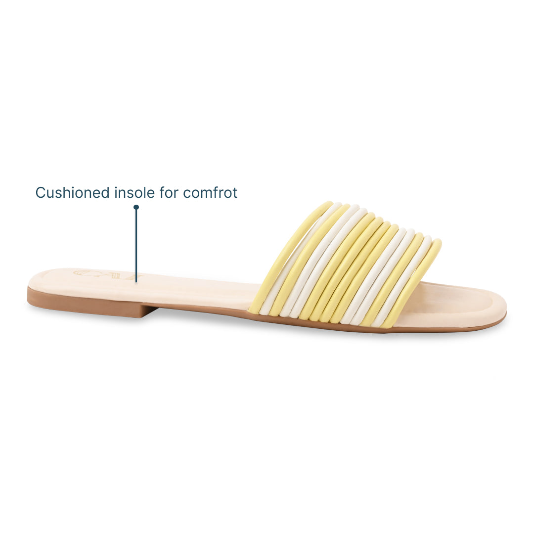 Multi Strapped Yellow Flats