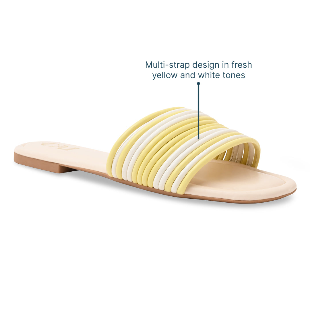 Multi Strapped Yellow Flats