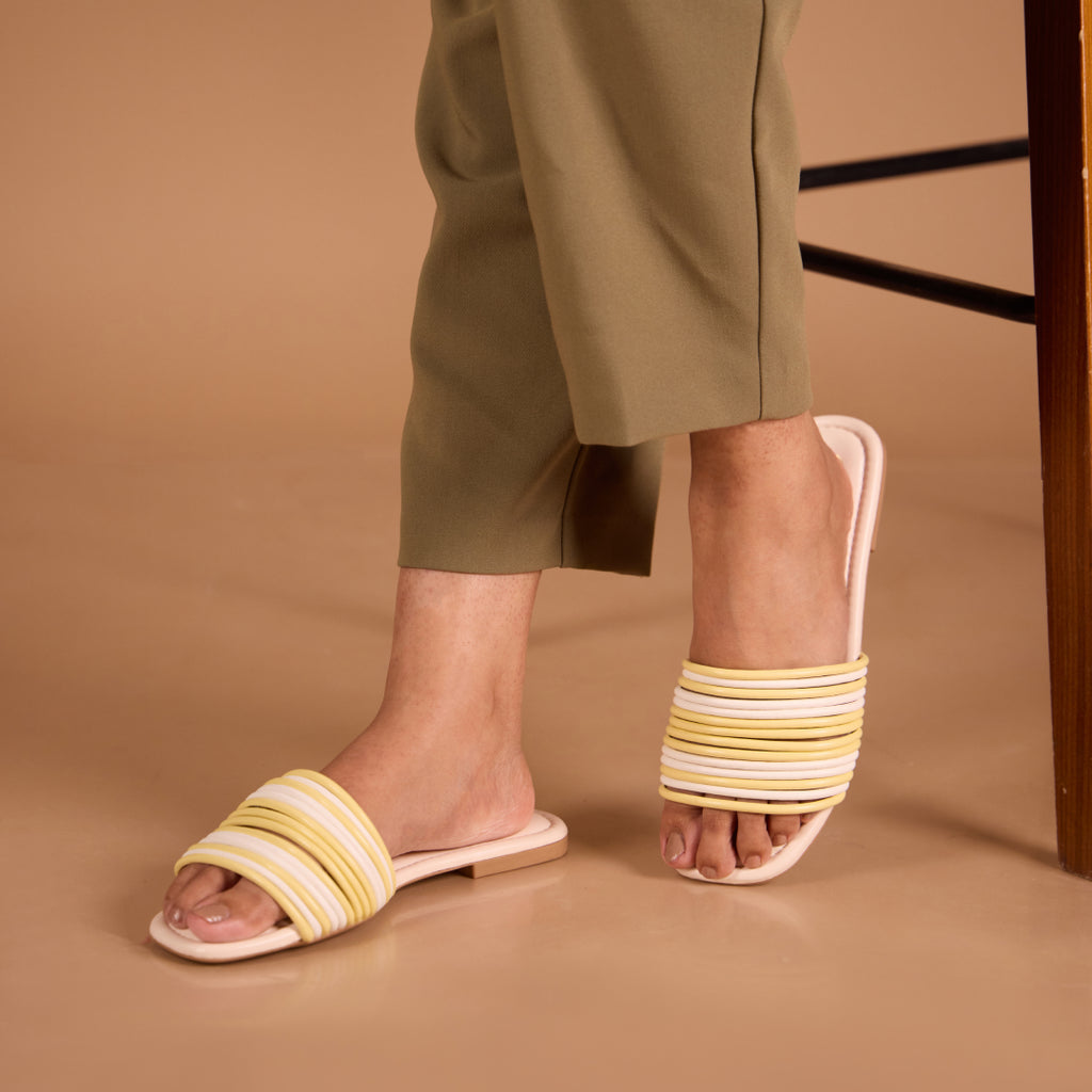 Multi Strapped Yellow Flats