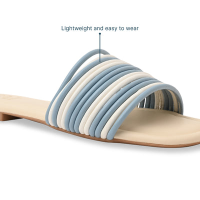 Multi Strapped Blue Flats