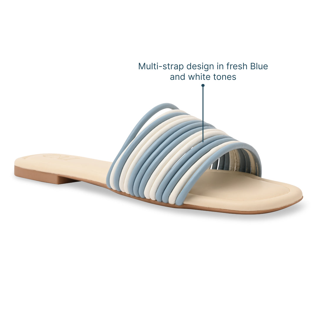 Multi Strapped Blue Flats