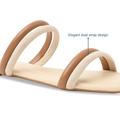 Twin Strap Nude Flats