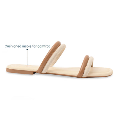 Twin Strap Nude Flats