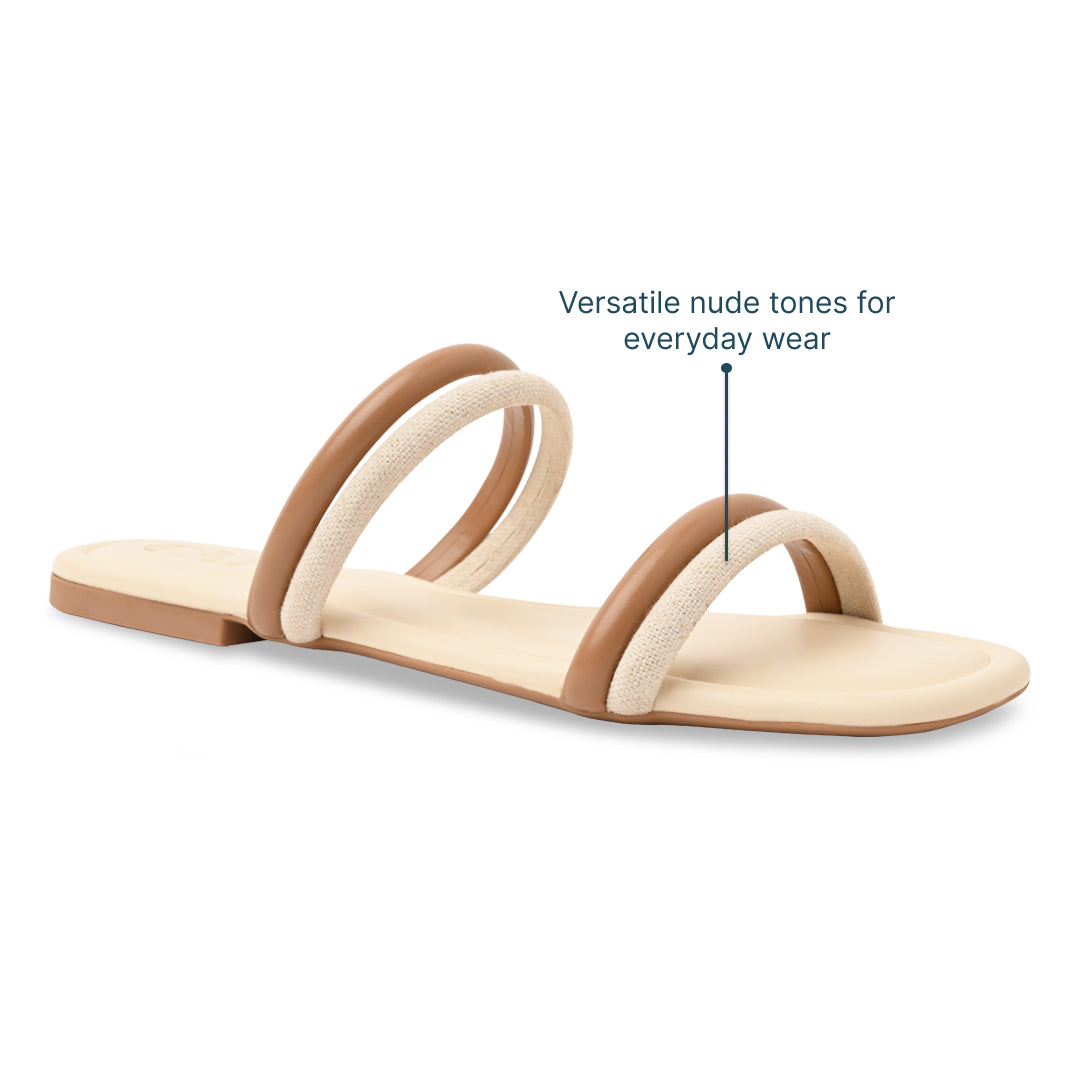 Twin Strap Nude Flats