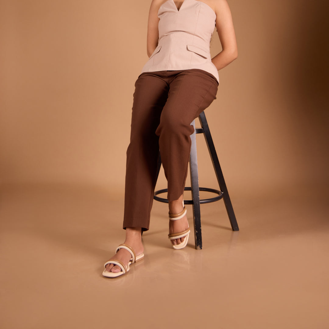 Twin Strap Nude Flats