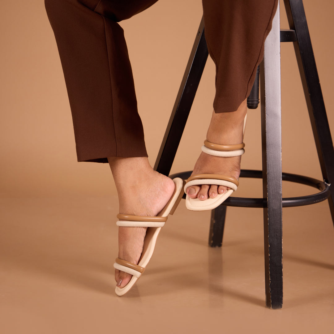 Twin Strap Nude Flats