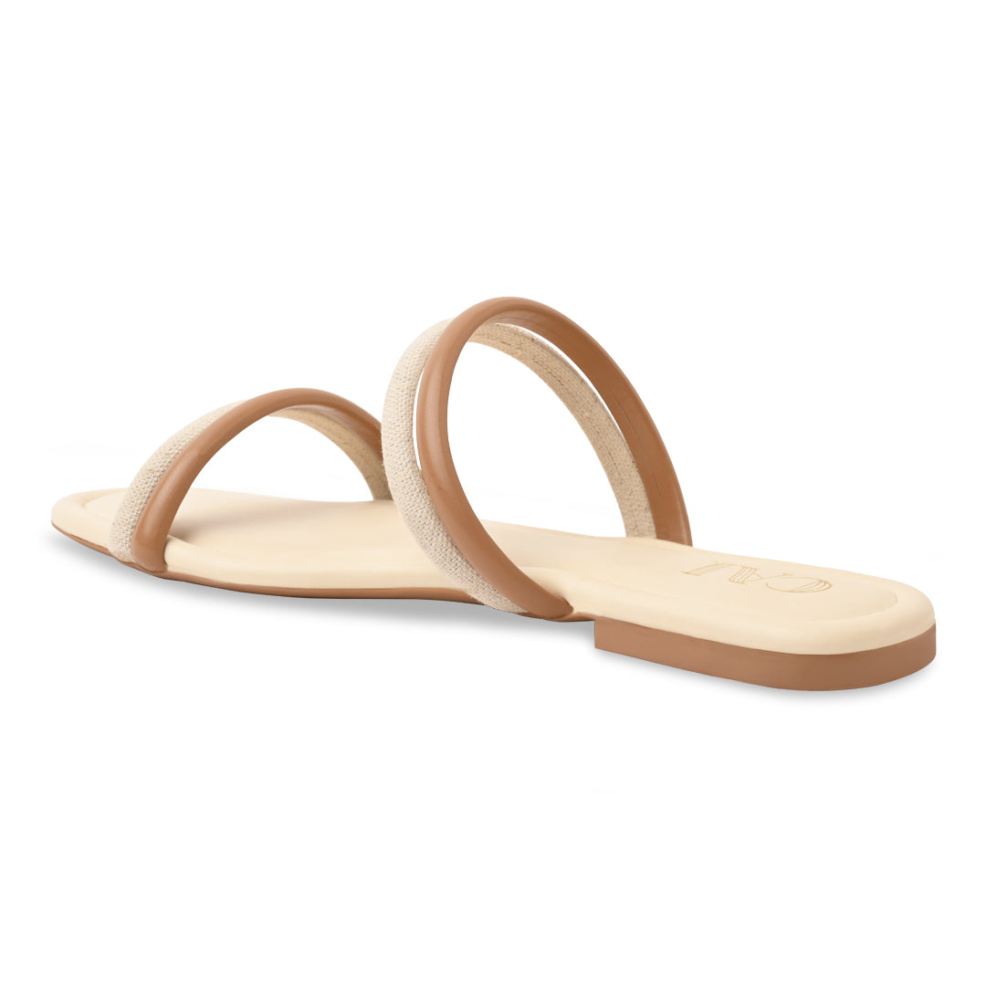 Twin Strap Nude Flats
