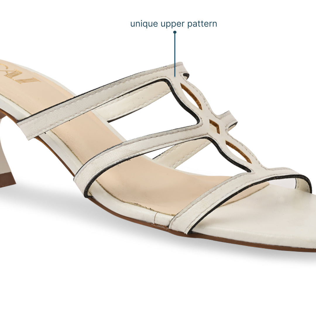 White Cutout Heels