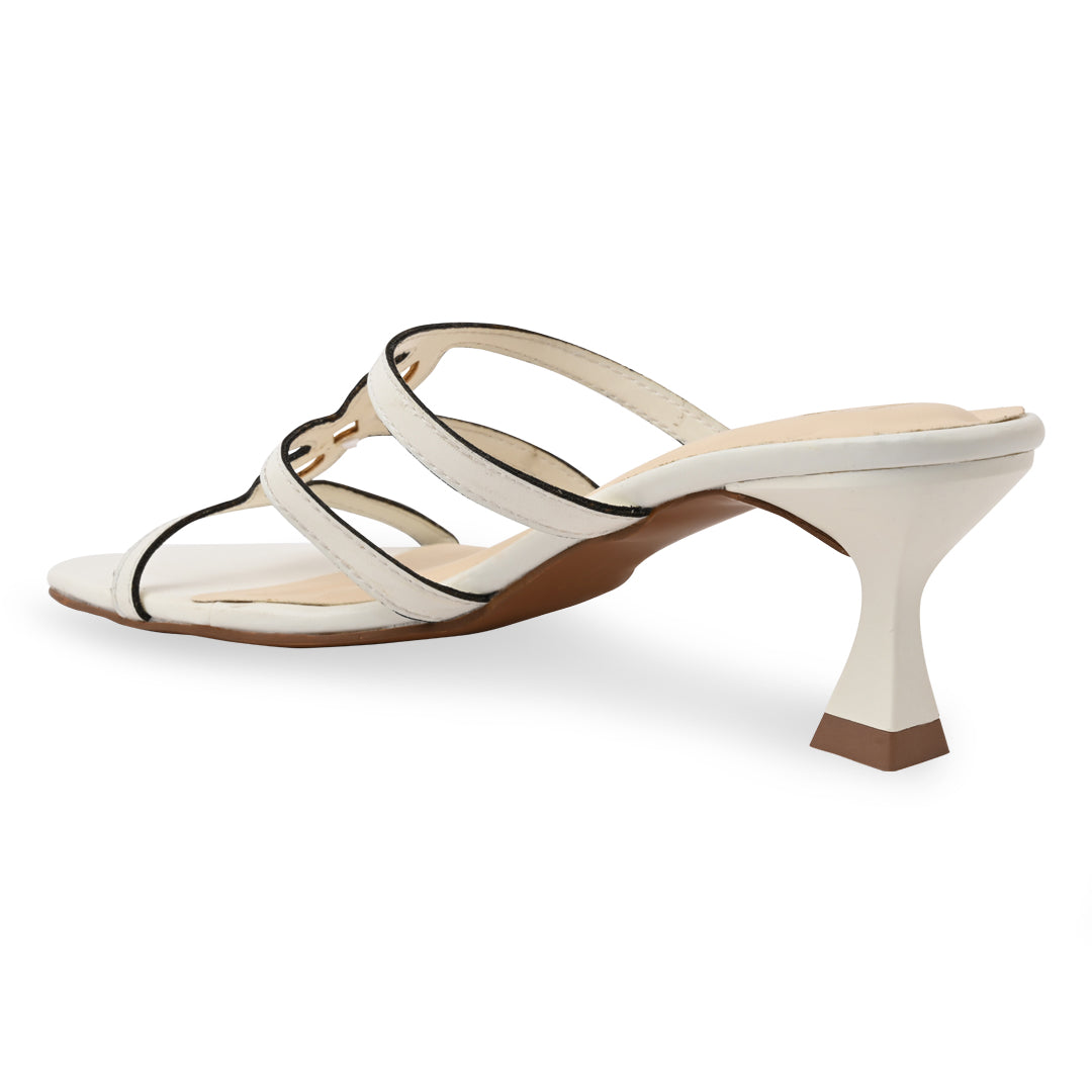 White Cutout Heels