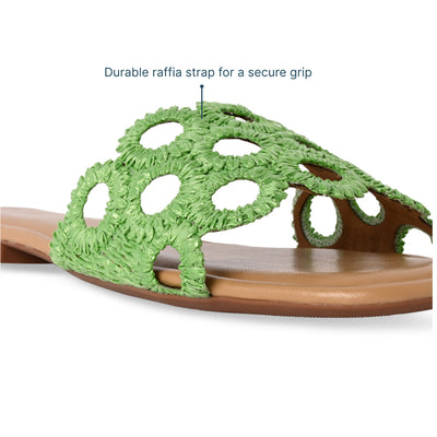 Circular Green Raffia Flat