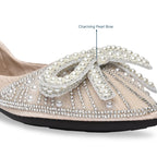 Pearled Bow White Ballerina