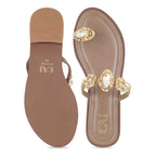 Marquise Beige Toe Flats