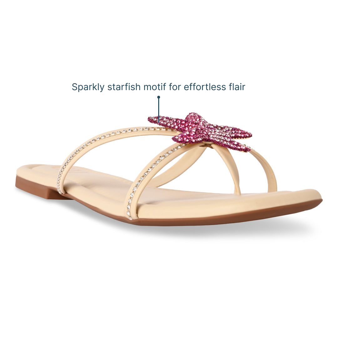 Pink Starfish Strings Flat