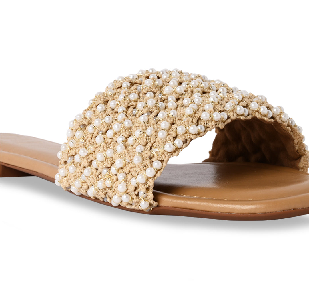 Pearly Jute Lace Flat