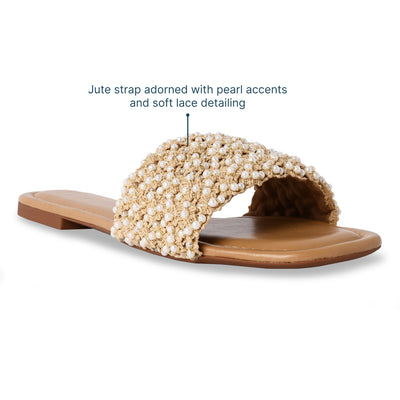 Pearly Jute Lace Flat
