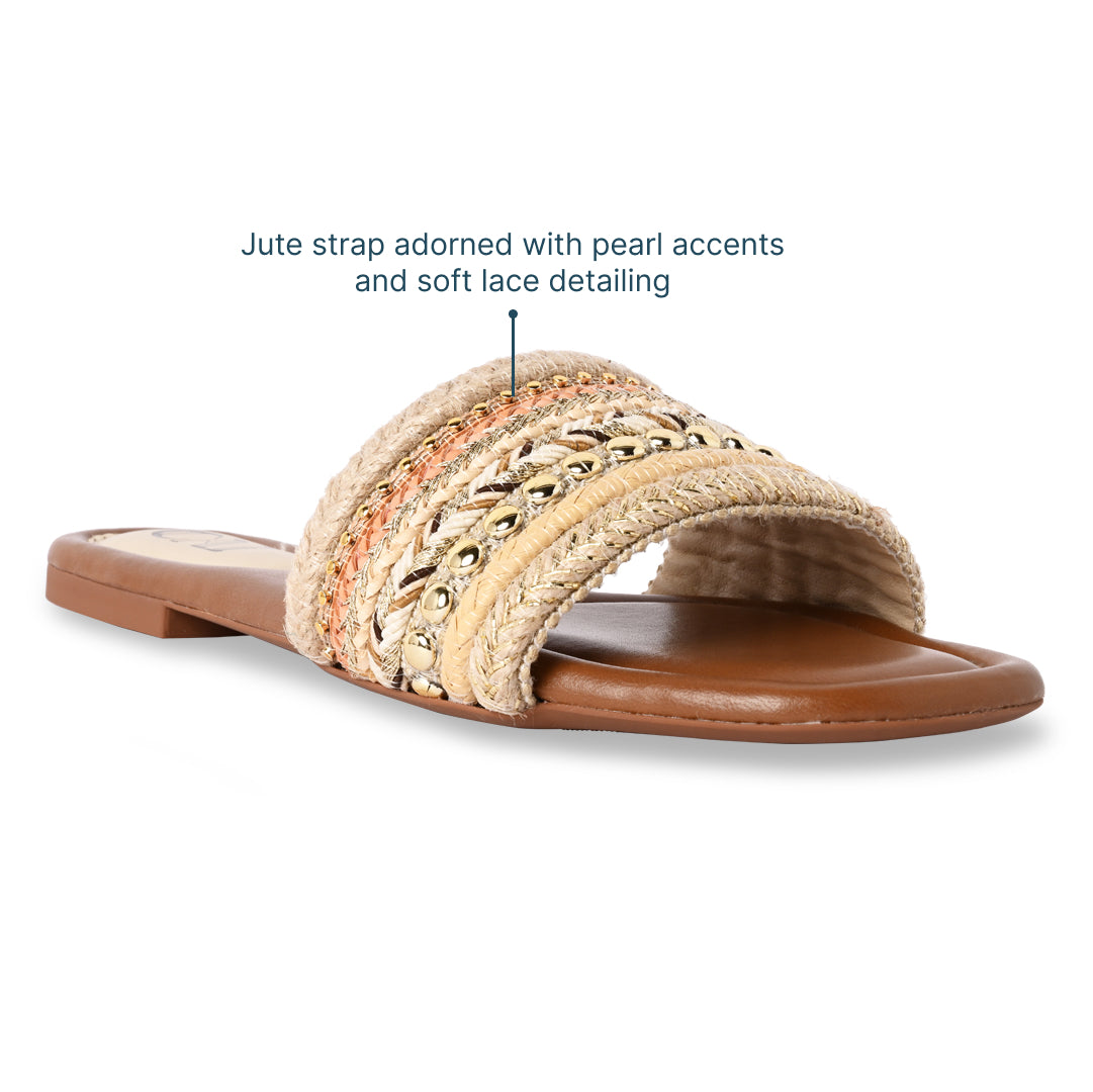 Dune Lace Tan Flat