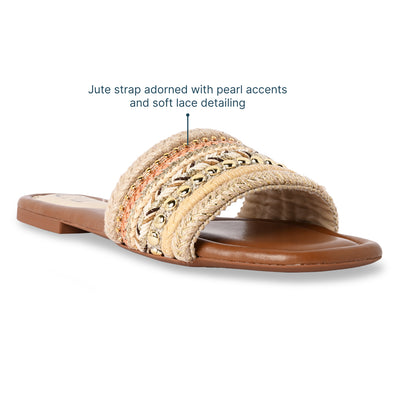 Dune Lace Tan Flat