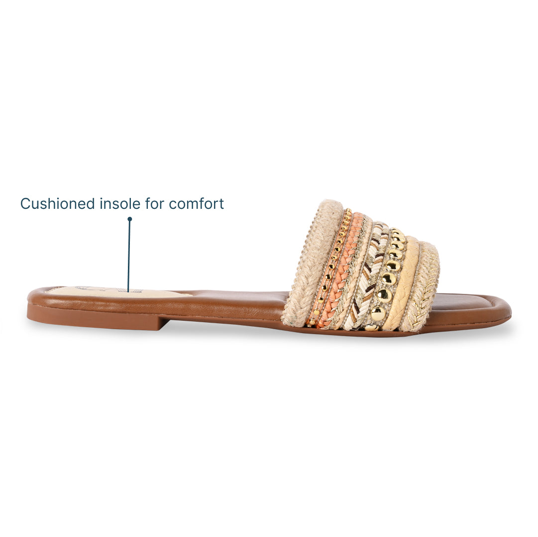Dune Lace Tan Flat