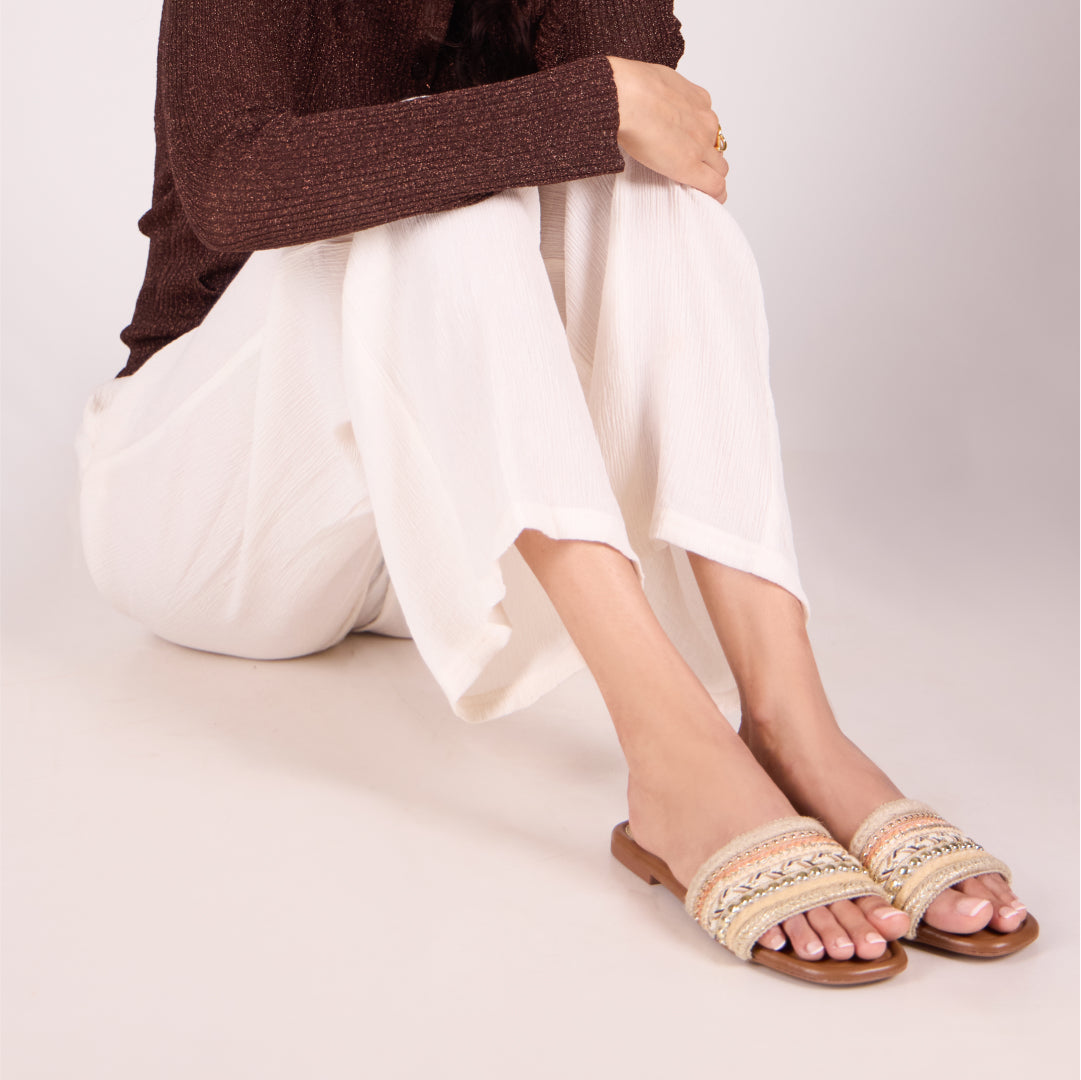 Dune Lace Tan Flat