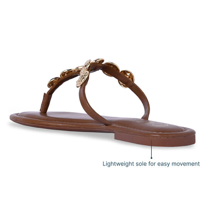 Sun Glow Coin Tan Flat