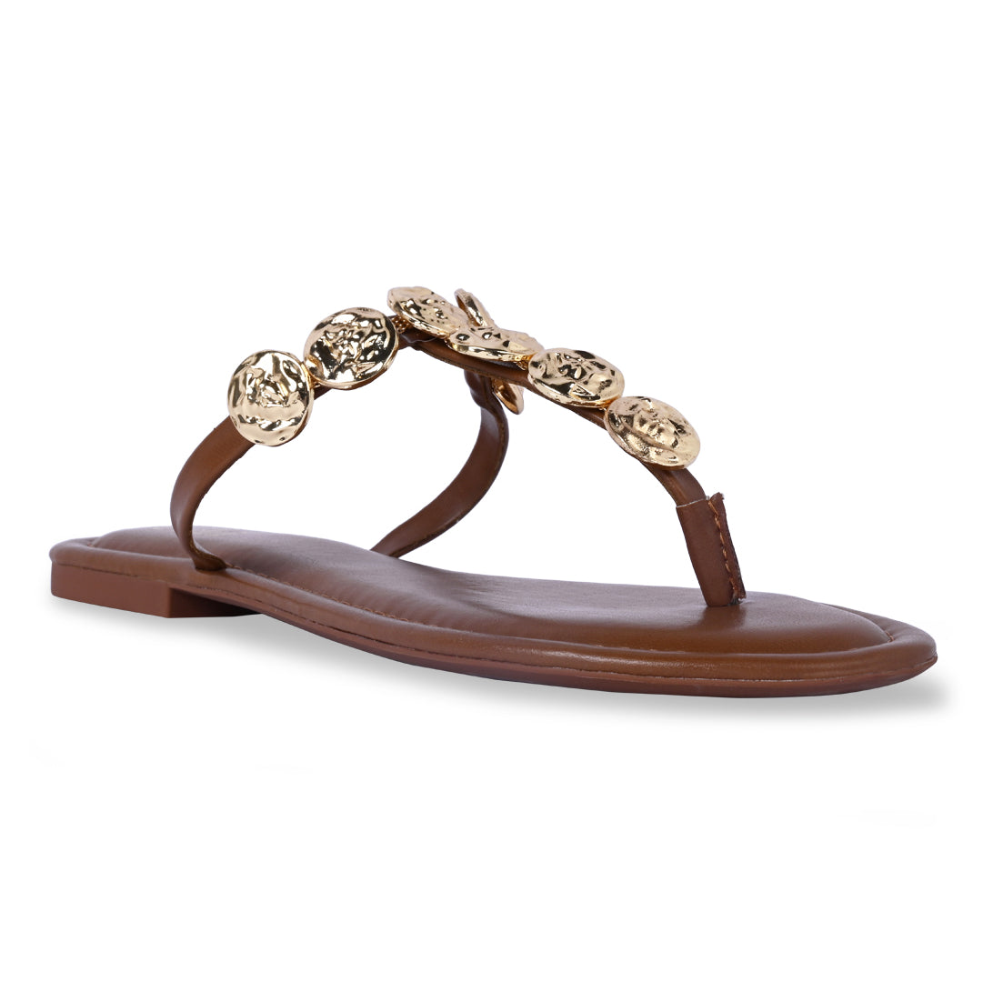 Sun Glow Coin Tan Flat