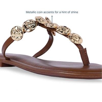 Sun Glow Coin Tan Flat