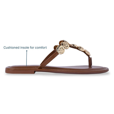 Sun Glow Coin Tan Flat