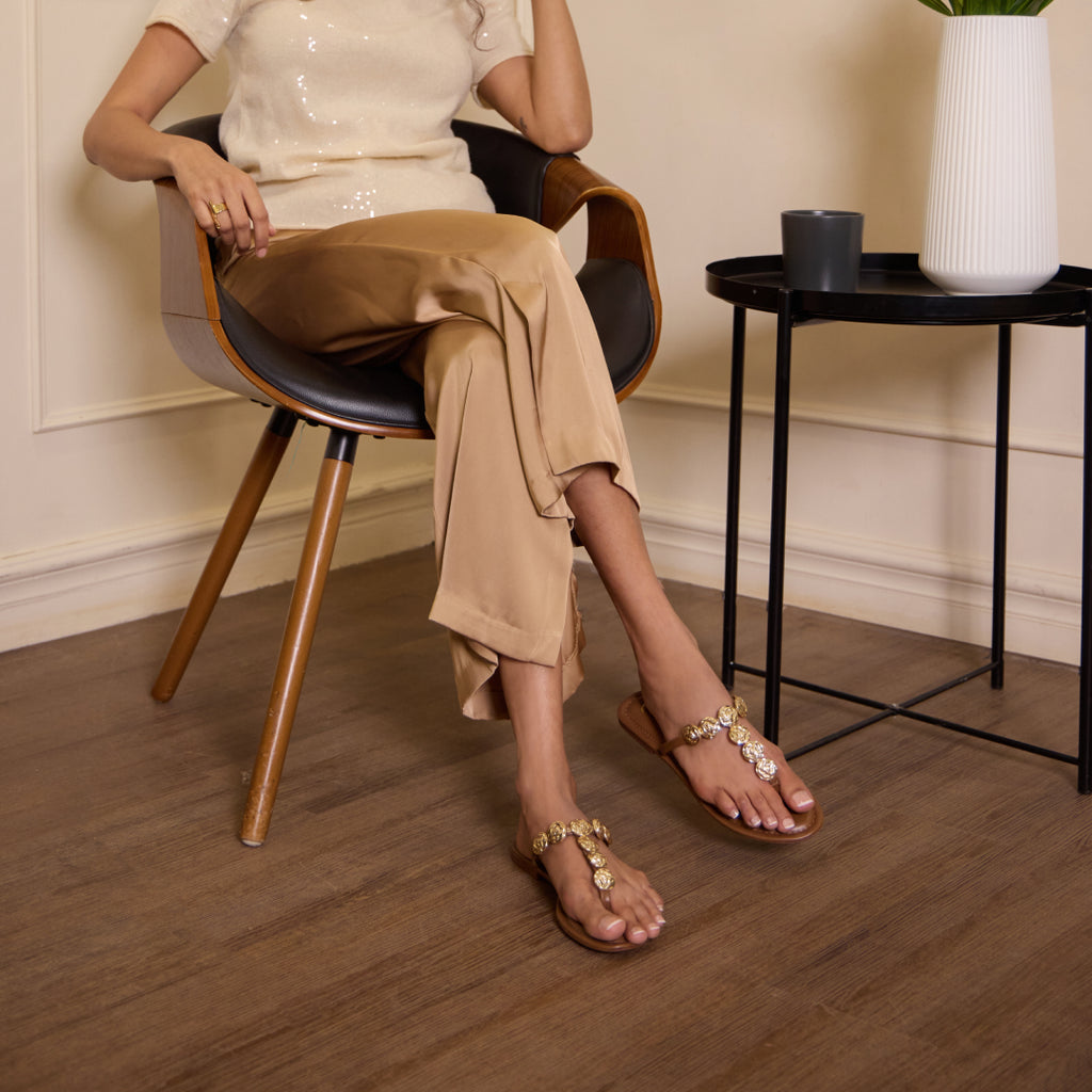 Sun Glow Coin Tan Flat