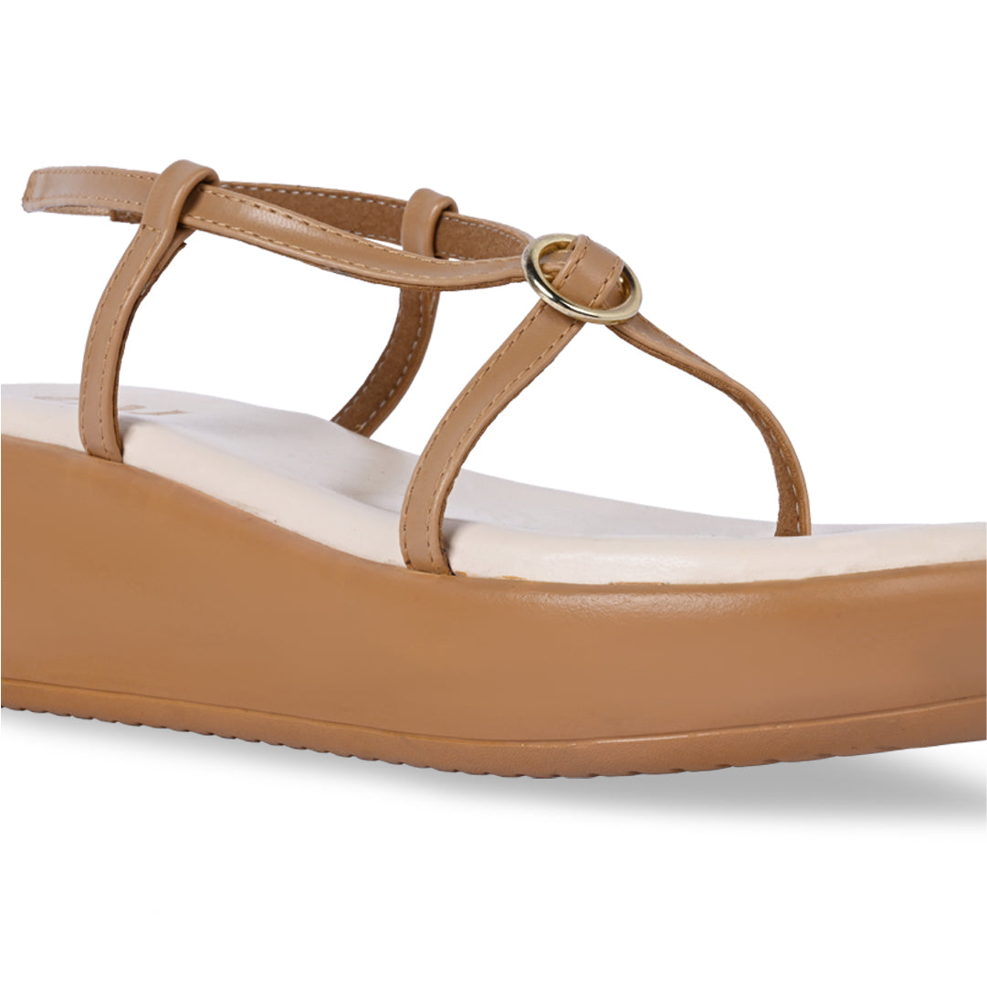 Buckled Beige Platform
