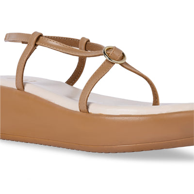 Buckled Beige Platform