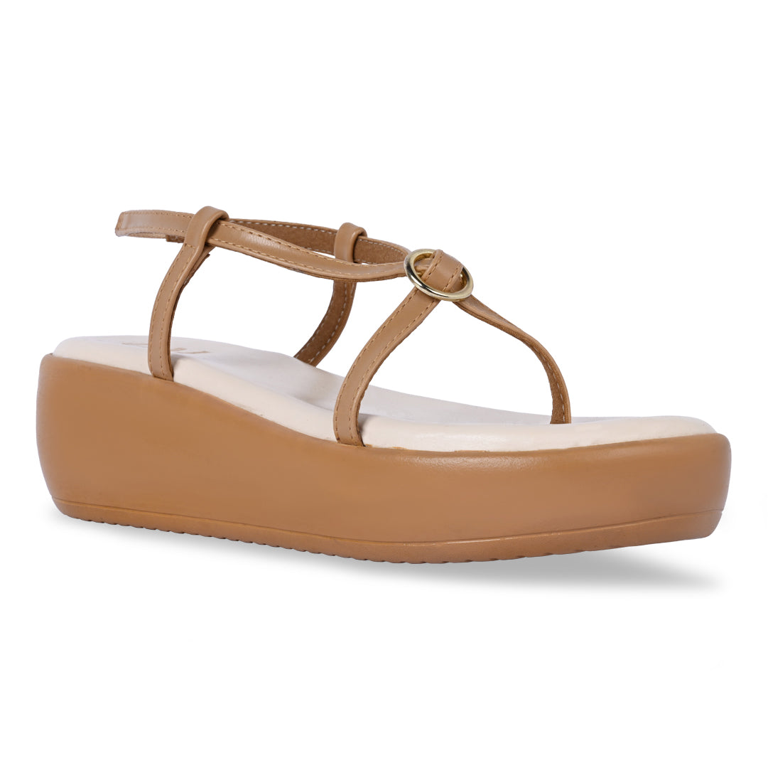 Buckled Beige Platform