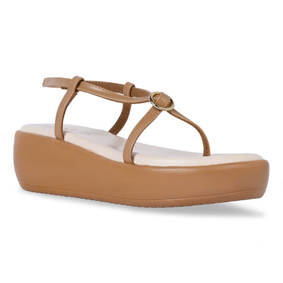 Buckled Beige Platform