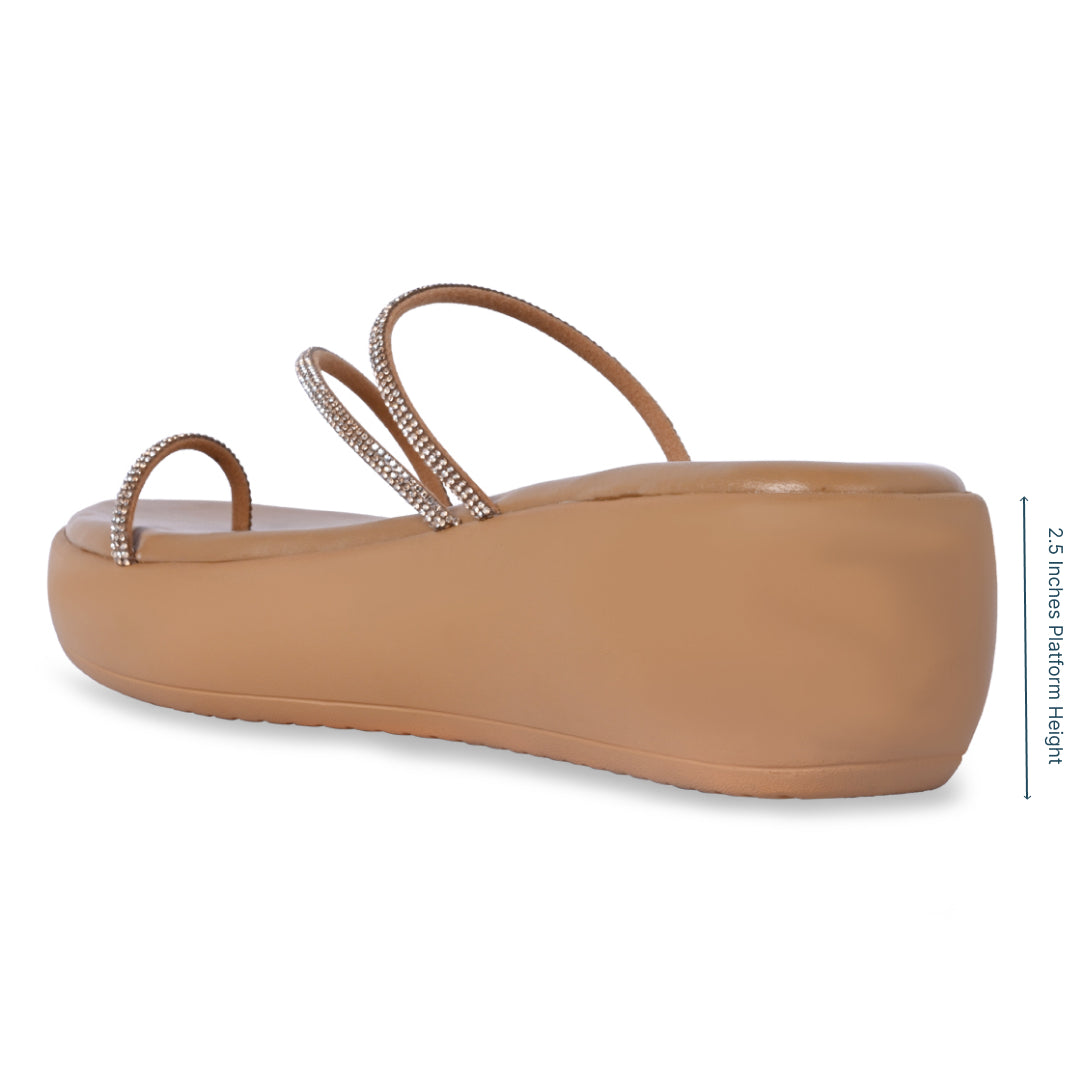 Diamond Toe Nude Platform