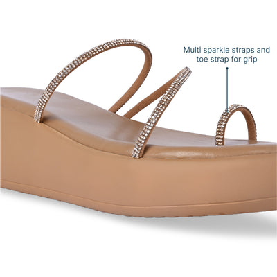 Diamond Toe Nude Platform