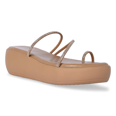 Diamond Toe Nude Platform