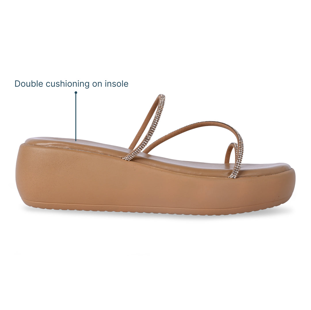 Diamond Toe Nude Platform