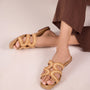 Wavy Beige and Tan Raffia Flat
