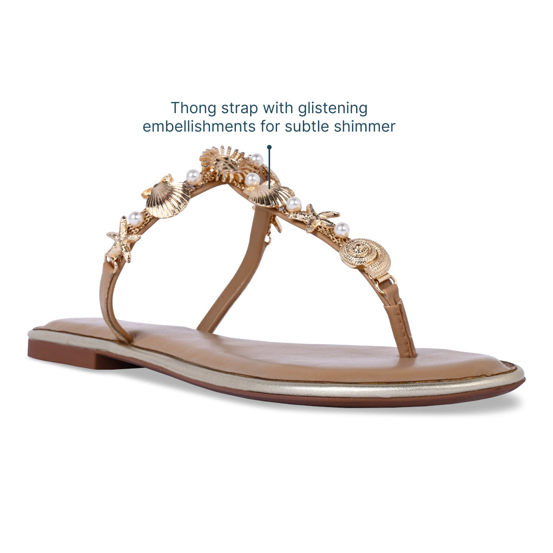 Seabed Sparkle Beige Flat