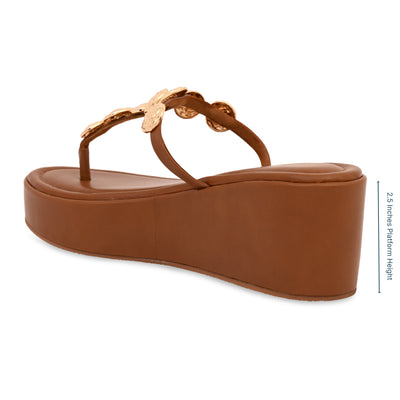 Sun Glow Coin Tan Wedge