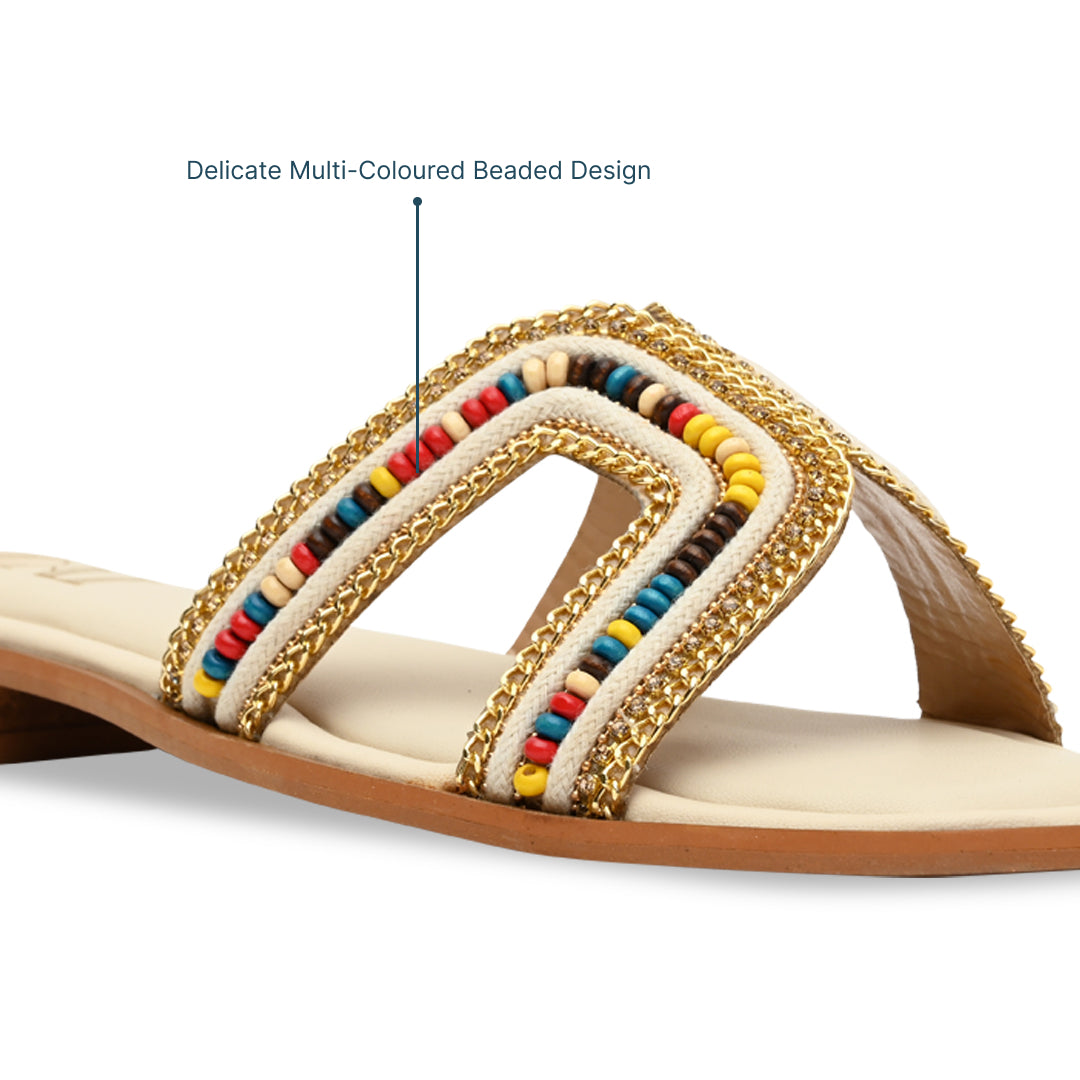 Multi Coloured Beaded Flat