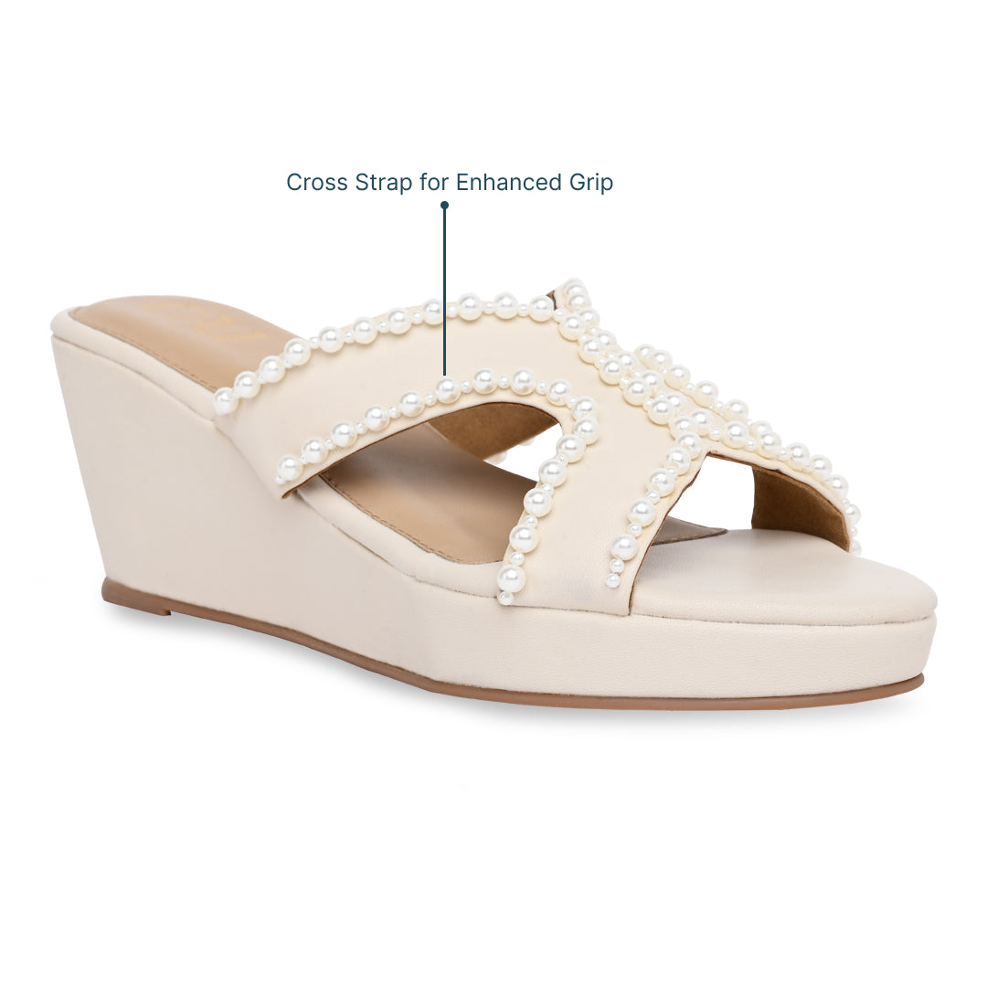 Pearl Cross Wedge