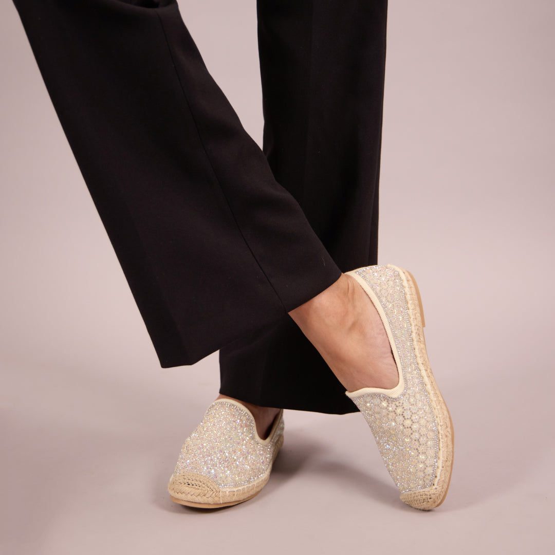 Shimmer Cream Espadrille